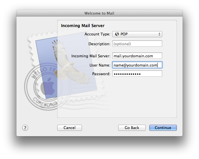 Setting up email in Apple Mail - Step 3