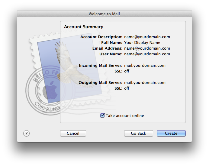 Setting up email in Apple Mail - Step 8