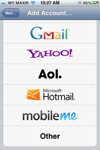 Setting up email in iPhone - Step 3