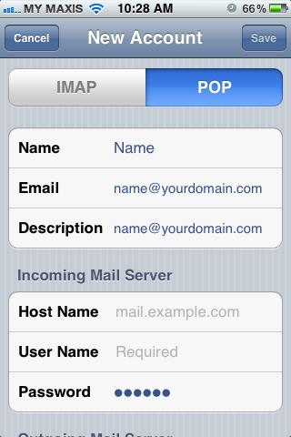 Setting up email in iPhone - Step 6