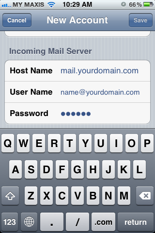 Setting up email in iPhone - Step 7