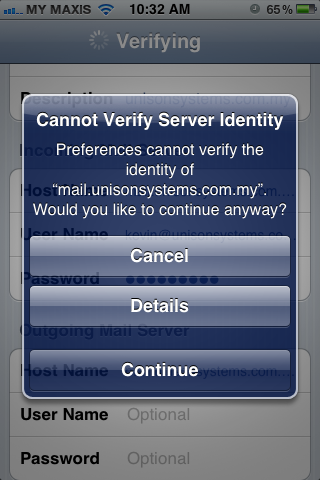 Setting up email in iPhone - Step 9