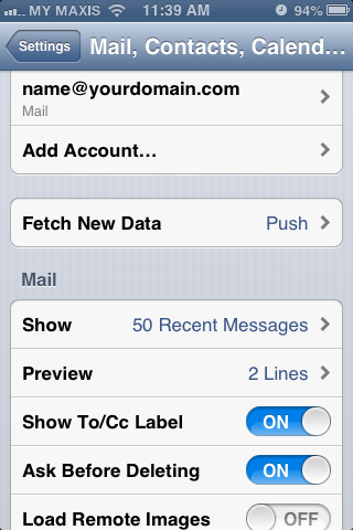 Setting up email in iPhone - Step 10