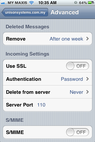 Setting up email in iPhone - Step 12