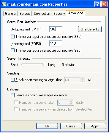 Setting up email in Outlook Express - Step 11