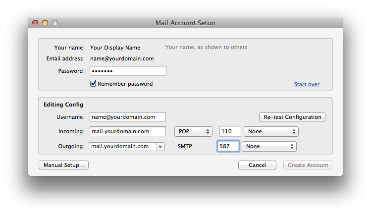 Setting up email in thunderbird - Step 3